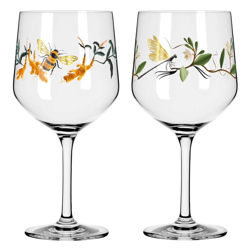 Calice Gin Tonic "Botanic Glamour #1 - Horscroft", confezione assortita da 2 pezzi cl 72/cm Ø10,7x21,8