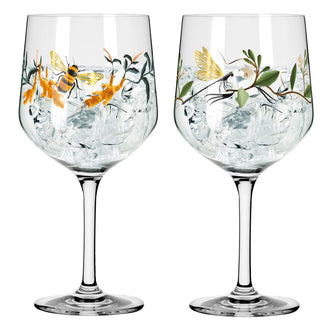 Calice Gin Tonic "Botanic Glamour #1 - Horscroft", confezione assortita da 2 pezzi cl 72/cm Ø10,7x21,8