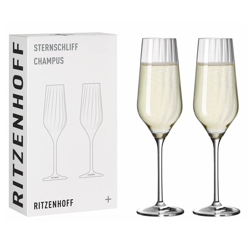 Calice champagne "Sternschliff #1", confezione 2 pezzi cl 25/cm Ø6,5x23,6