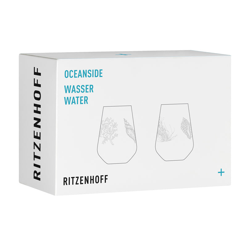 Bicchiere d'acqua "Oceanside #1 - Bohnenberg", confezione assortita da 2 pezzi cl 54/cm Ø9,3x12,4