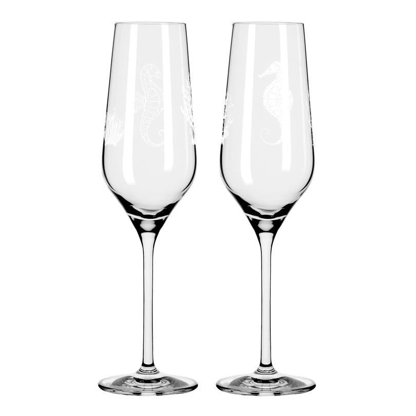 Calice champagne "Oceanside #1 - Bohnenberg", confezione assortita da 2 pezzi cl 25/cm Ø6,5x23,6