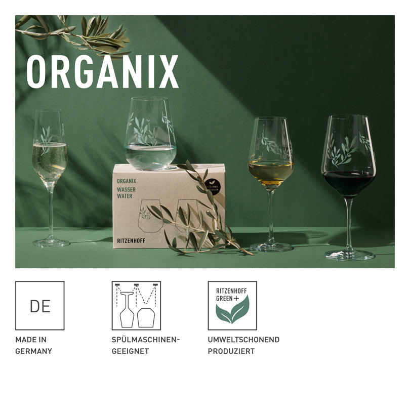 Bicchiere acqua "Organix #1 - Bohnenberg", confezione da 2 pezzi cl 54/cm Ø9,3x12,4