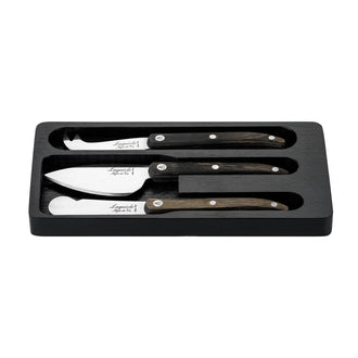 Set 3 coltelli formaggio "Innovation Line - Grey Pakka" cm 5,5/6/6,7
