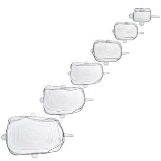 Coperchio salvafreschezza rettangolare estensibile, confezione assortita da 6 pezzi