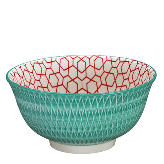 Ciotola müsli, ramen o finger food "Amici - Rombi turchese" ml 500/cm Ø15,5x7