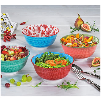 Ciotola müsli, ramen o finger food "Amici - Rombi turchese" ml 500/cm Ø15,5x7