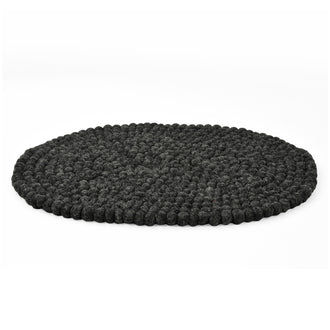 Tovaglietta all'americana ovale "Pompon Antracite" cm 35x45