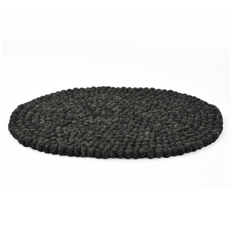 Tovaglietta all'americana ovale "Pompon Antracite" cm 35x45