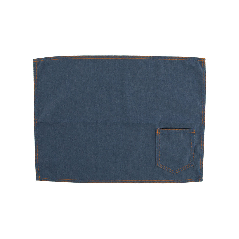Tovaglietta all'americana "Indigo" con tasca portaposate cucita cm 45x33