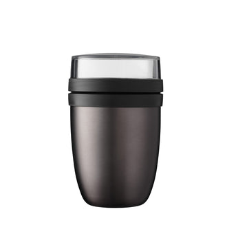 Portavivande/Lunchbox termico "Ellipse - Elite Titanium", composto da 2 contenitori ml 500+200/Ø10,7x17