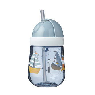 Bicchiere con cannuccia per bambini "Mio - Sailors Bay" ml 300/cm Ø8x19,8