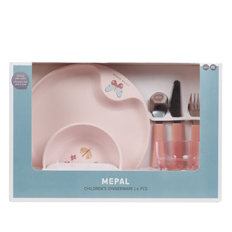 Set di stoviglie per bambini "Mio - Flowers & Butterflies", confezione 6 pezzi cm 33,5x10,5x22