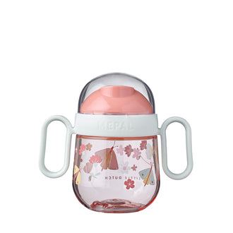 Tazza bambino antigoccia "Mio - Flowers & Butterflies", con 2 beccucci ml 200/cm 13,6x7,6x1