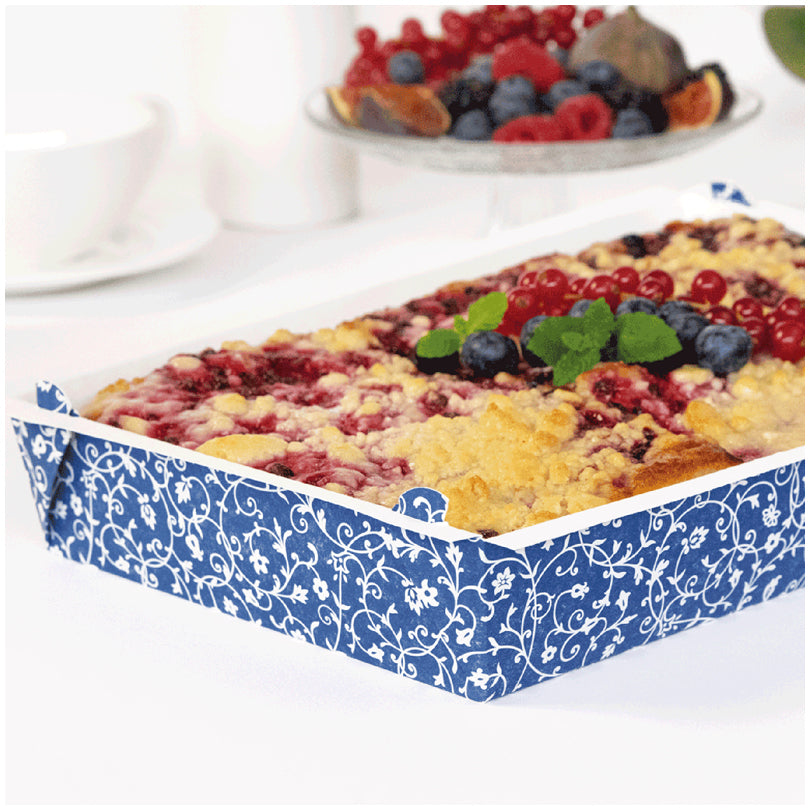 Stampo/Teglia cottura rettangolare "Classico Blu", confezione 2 pezzi l 2,4/cm 28,5x18,5x5