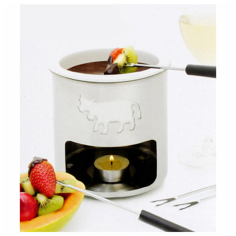 Set da fonduta al cioccolato "Swiss Mo" 7 pezzi cl 35/cm 12x12