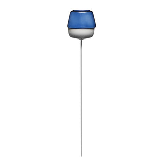 Lanterna Portacandele BLU "VETRO/ACCIAIO; CM 7,5X58"