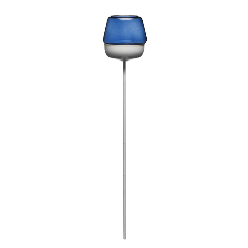 Lanterna Portacandele BLU "VETRO/ACCIAIO; CM 7,5X58"