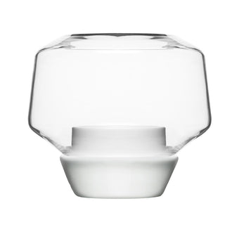 Portacandele BCO/CHIARO VETRO/GRES CM 10X9