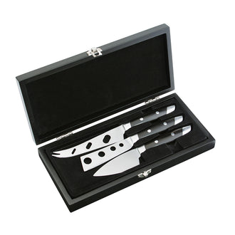 Coltelli formaggio "Fontina" in scatola regalo set di 3pezzi cm 20,5/21,5/25