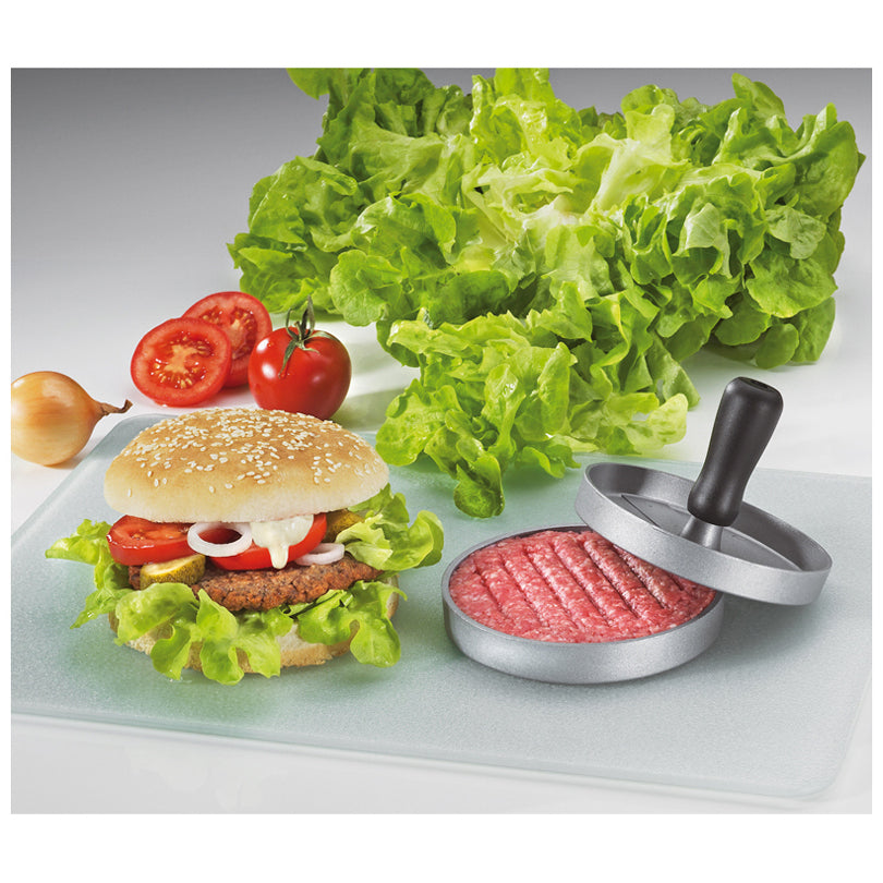 Pressa per hamburger BBQ con rivestimento antiaderente cm 12x8 – Schönhuber