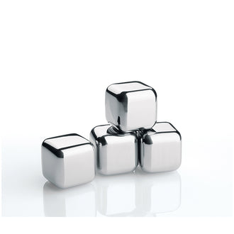 Cubetto refrigerante riutilizzabile "Steel", confezione 4 pezzi cm 2,5x2,5x2,5