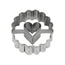 Stampino tondo ondulato con cuore cm Ø3,7