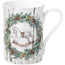 Mug White Xmas Wreath grey ml 375/cm Ø8x10,5